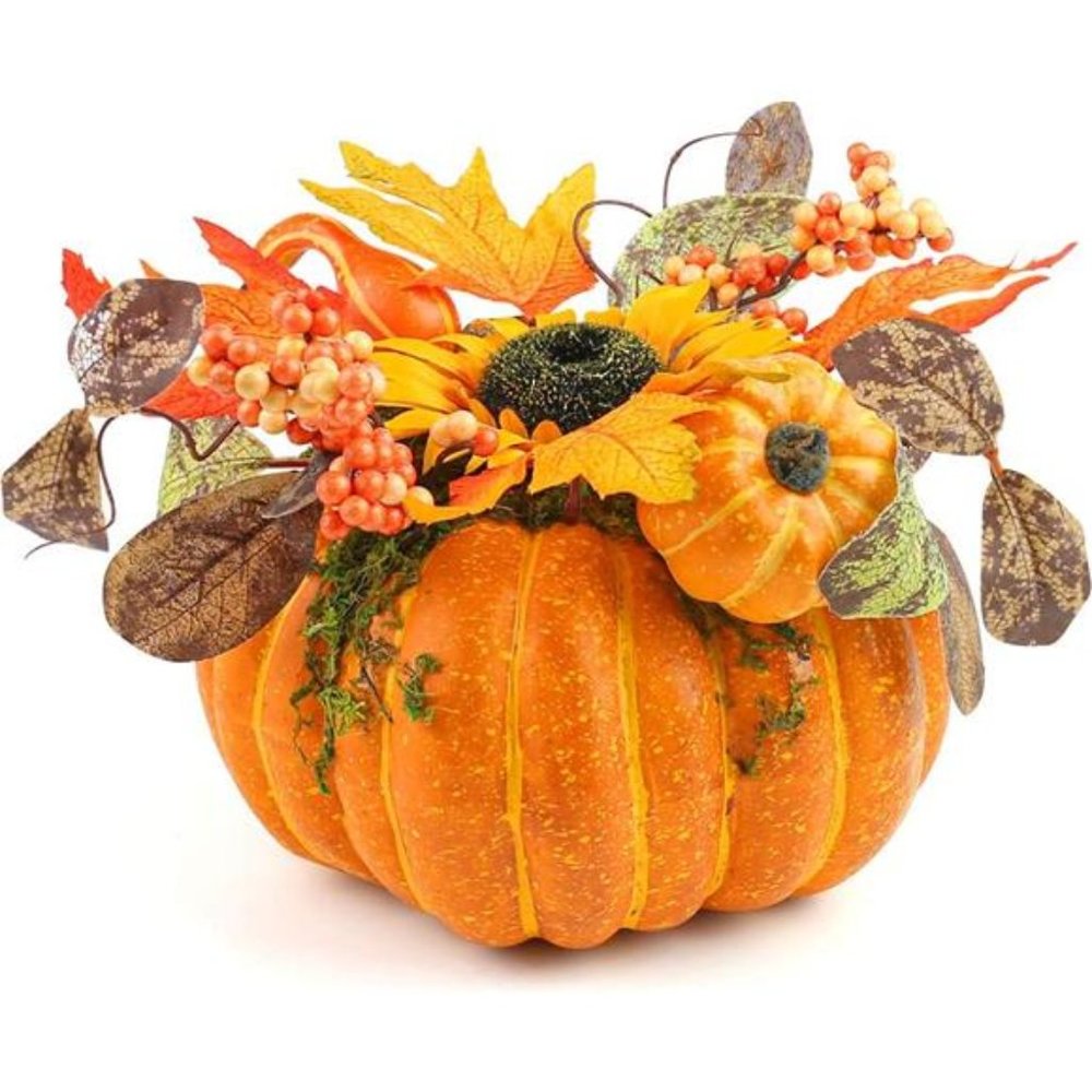 Artificial Pumpkin 8.5 Inch Fake Pumpkin Artificial Vegetable Faux Pumpkin Large